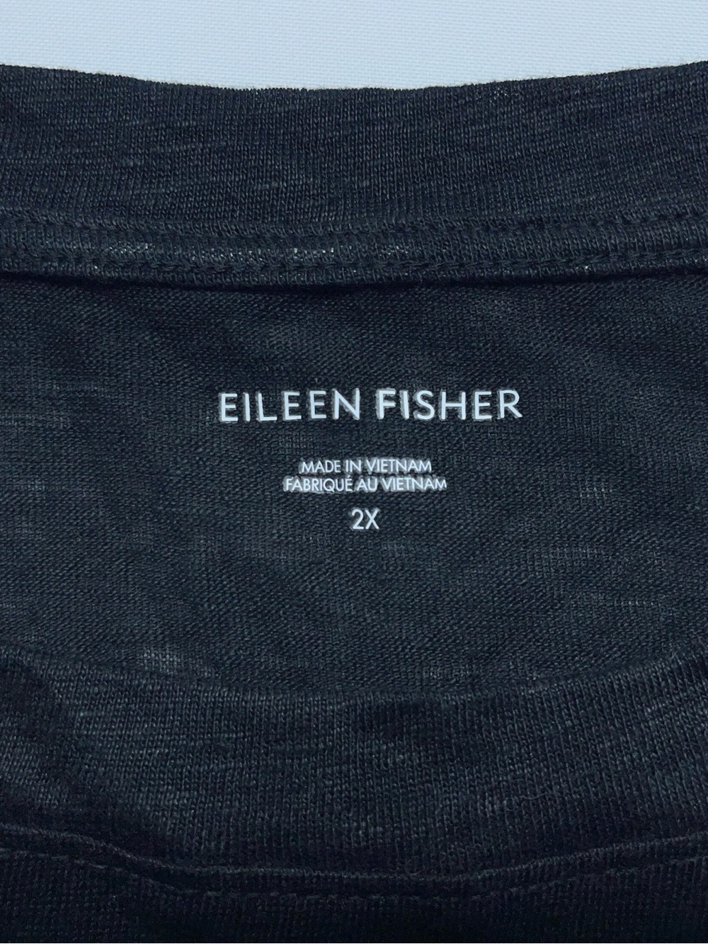 Eileen Fisher Organic Linen Jersey Crew Neck Long Sleeve Tee Womens 2X in Black - Picture 7 of 14
